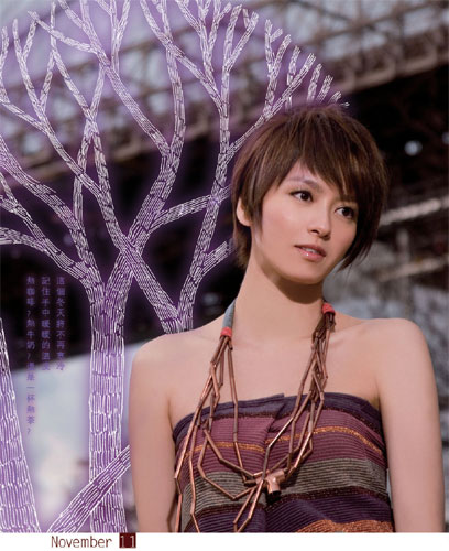 Hong Kong singer-actress Gigi Leung is featured on a 2009 calender released recently. 