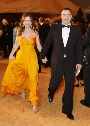 Actors John Travolta and Kelly Preston arrive at the Governor's Ball following the 80th annual Academy Awards, the Oscars, ceremony in Hollywood in this February 24, 2008 file photo.[Xinhua/Reuters]