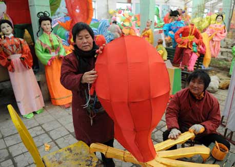 Ox lanterns made for lunar new year