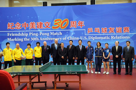 In 1971, a U.S. ping-pong team visited China after years of estrangement and antagonism between the two countries, opening the door for the China-U.S. people-to-people contacts. [Rao Aimin/Xinhua]