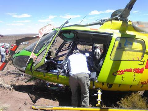 A helicopter carrying CCTV journalists crashed on January 9, the fifth day of the Dakar Rally. As the journalists were tracking the action from 30 meters above, the craft developed a mechanical fault and plunged to the ground. No-one was injured but the helicopter’s rotor blades were badly damaged. 