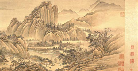 Part of the 16-m-long scroll Ten Thousand Li Downstream the Yangtze River by Wang Hui.
