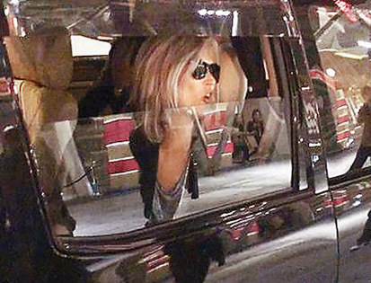 Kate Moss curses in her car in Hong Kong Central on Wednesday, January 7, 2009. 