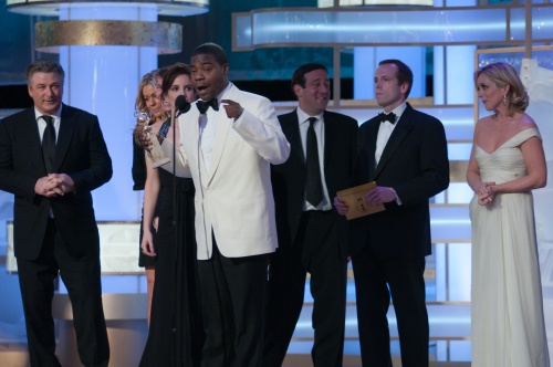 Tracy Morgan and the cast of '30 ROCK' accepting the Golden Globe for BEST TELEVISION SERIES - COMEDY OR MUSICAL at the 66th Annual Golden Globe Awards at the Beverly Hilton in Beverly Hills, CA Sunday, January 11, 2009.[China.org.cn/goldenglobes.org]