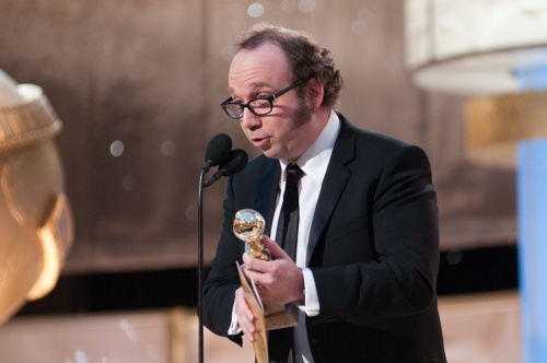 Paul Giamatti for his role in 'JOHN ADAMS' accepts the Golden Globe Award for BEST PERFORMANCE BY AN ACTOR IN A MINI-SERIES OR MOTION PICTURE MADE FOR TELEVISION, at the 66th Annual Golden Globe Awards at the Beverly Hilton in Beverly Hills, CA Sunday, January 11, 2009. [China.org.cn/goldenglobes.org]