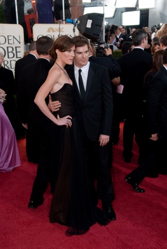 Nominated for BEST PERFORMANCE BY AN ACTOR IN A TELEVISION SERIES DRAMA for his role in 'DEXTER' actor Michael C. Hall (right) and actress Jennifer Carpenter attend the 66th Annual Golden Globes Awards at the Beverly Hilton in Beverly Hills, CA Sunday, January 11, 2009.[China.org.cn/goldenglobes.org] 