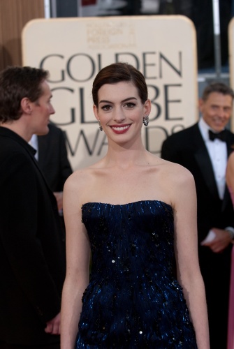 Nominated for BEST PERFORMANCE BY AN ACTRESS IN A MOTION PICTURE DRAMA for her role in 'RACHEL GETTING MARRIED' actress Anne Hathaway attends the 66th Annual Golden Globe Awards at the Beverly Hilton in Beverly Hills, CA Sunday, January 11, 2009.[China.org.cn/goldenglobes.org] 