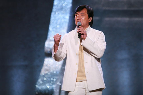 Jackie Chan performs at the Beijing Pop Music Awards ceremony on January 11, 2009. Chan received a special contribution award for his efforts in promoting the Beijing Olympic Games. 