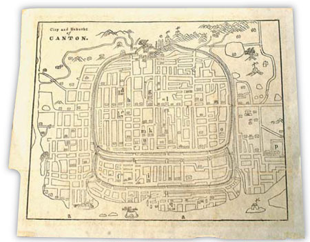 City map of Guangzhou, one of the maps that the Nobel-winning economist Robert Mundell studied during his visit to Tam's studio last November. 