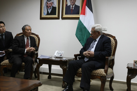 Visiting Chinese special envoy for the Middle East Sun Bigan Sun called on an immediate halt of military activities in Gaza during his meeting with Palestinian National Authority (PNA) Chairman Mahmoud Abbas in the West Bank city of Ramallah Thursday.