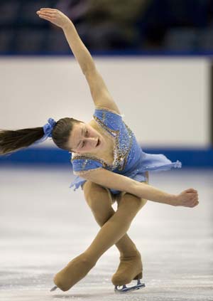 Rylie McCulloch-Casarsa skates to a third place finish in the junior women free program at the Canadian Figure Skating Championships in Saskatoon, Saskatchewan, January 15, 2009.