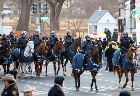 The National Park Service rangers attend the inaugural parade of U.S. President Barack Obama in Washington D.C. Jan. 20, 2009.