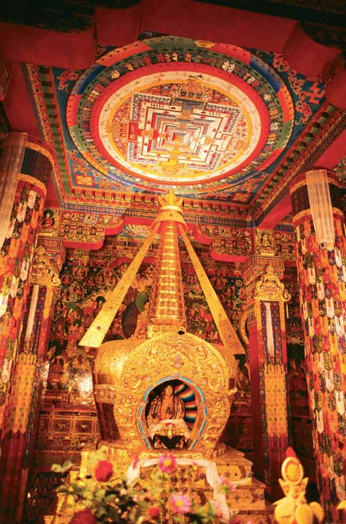 The Golden Mourning Pagoda, built with the help of 70 million yuan from the central government. 