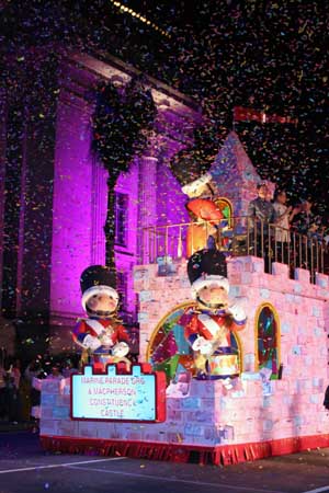 A float marches during the 37th Chingay Parade in Singapore on Jan. 30, 2009. 