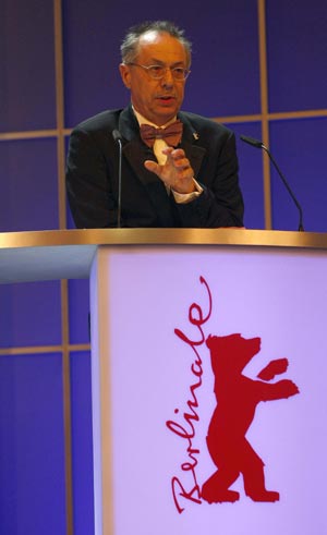 Dieter Kosslick, Berlinale Festival director speaks during the opening gala of the 59th Berlinale film festival in Berlin, February 5, 2009.