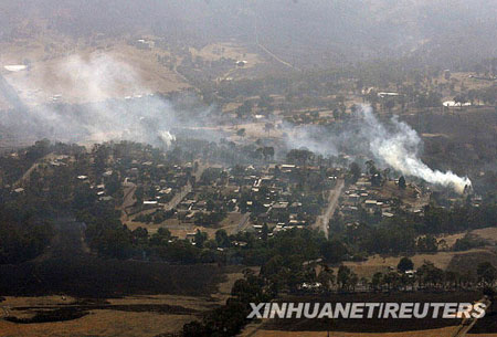 Photo taken on Feb. 8 shows the aftermath of a bushfires which started in Victoria state in south Australia. 