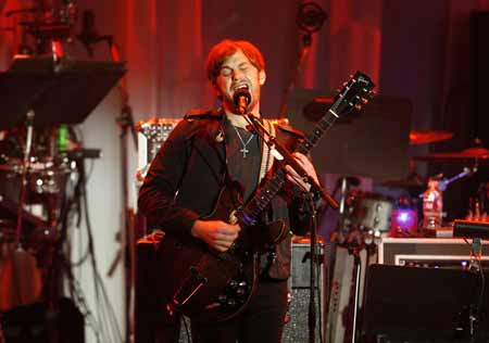 Lead singer Caleb Followill of Kings of Leon performs at the 2009 Grammy Salute to Industry Icons event, honoring Clive Davis in Beverly Hills, California February 7, 2009. 