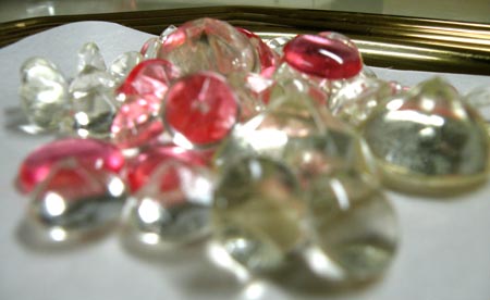 Simulation diamonds made by dessert master Florin Flan, are displayed in his workshop in Sibiu, central Romania, on Feb. 11, 2009. 