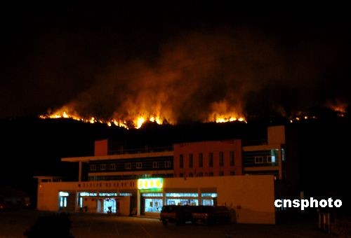 Photo taken on Feb. 12, 2009 shows the forest fire at Qingzhou Township of Shaxian County, southeast China's Fujian Province. [cnsphotp]