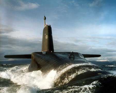 A handout photo from the British Ministry of Defence shows the HMS Vanguard. British and French nuclear submarines collided in the Atlantic Ocean earlier this month, officials admitted Monday, confirming an embarrassing accident involving highly sensitive technology. [Xinhua/AFP]