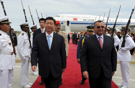 Chinese Vice President Xi Jinping arrived midday on Tuesday in Caracas for an official visit to Venezuela.