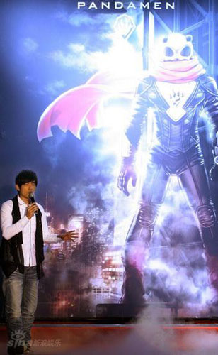 Jay Chou, director of the upcoming television series 'Pandamen', shares his inspirations at a press conference in Beijing on February 16, 2009.