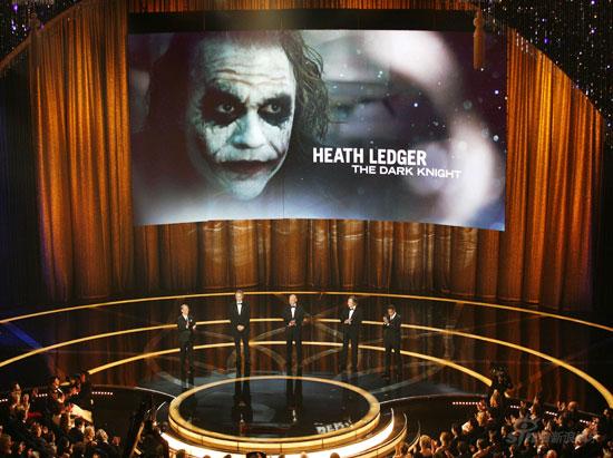 Heath Ledger in 'The Dark Knight' wins the best supporting actor. 