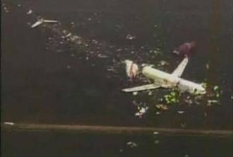 A video grab shows an aerial view of the site of the crashed Turkish Airlines passenger plane at Amsterdam's Schiphol airport February 25, 2009. [Police Handout/CCTV/REUTERS]