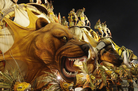 The Salgueiro samba school parades during the Rio de Janeiro's Carnival February 23, 2009. The Carnival's jury named the group champion on Wednesday.