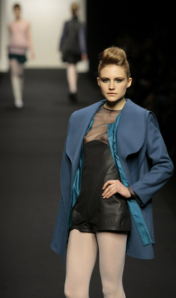 A model displays a creation as part of the Alessia Xoccato for Next Generation Fall/Winter 2009/10 women's collection during Milan Fashion Week February 25, 2009. 