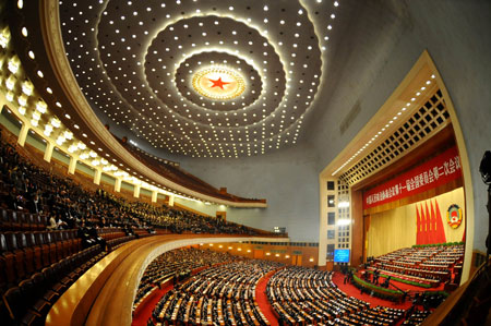 The Second Session of the 11th National Committee of the Chinese People's Political Consultative Conference (CPPCC) opens at the Great Hall of the People in Beijing, capital of China, March 3, 2009. 