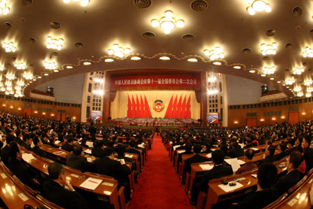 The Second Session of the 11th National Committee of the Chinese People's Political Consultative Conference (CPPCC) opens at the Great Hall of the People in Beijing, capital of China, March 3, 2009. 