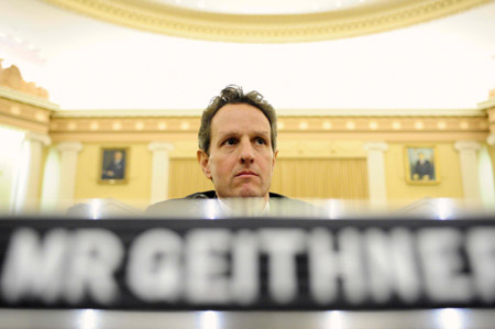 U.S. Treasury Secretary Timothy Geithner testifies before the House Ways and Means Committee on an overview of Obama administration's FY2010 budget on Capitol Hill, Washington, D.C., March 3, 2009. 