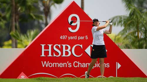 Hall-of-Famer Juli Inkster tees off on the 11th hole during last year's inaugural HSBC Women's Champions. Many believe she is overdue a victory and this could be her week. [Getty Images for HSBC]