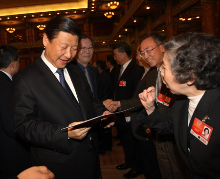 Chinese leaders joined group discussions with the country's political advisors Wednesday,