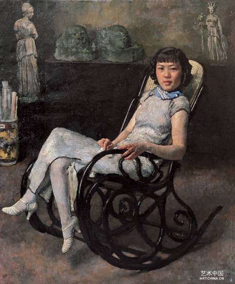 Portrait of Sun Duoci by Xu Beihong. 