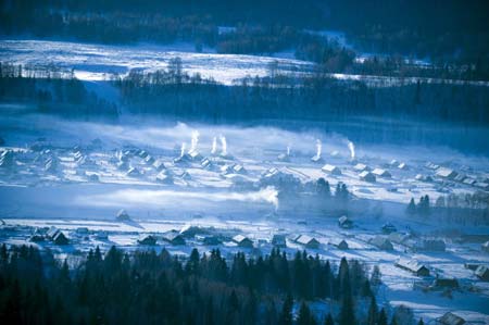 Photo taken on March 6, 2009 shows a view in the Kanasi scenic area, northwest China's Xinjiang Uygur Autonomous Region. 