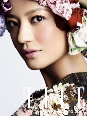 Actress Zhao Wei poses for a series of feature photos on the April issue of 'Elle' magazine.