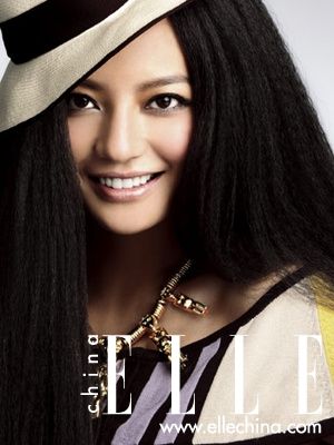 Actress Zhao Wei poses for a series of feature photos on the April issue of 'Elle' magazine. 