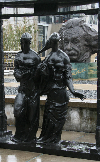 A sulpture showcased inside an abandoned workshop of Red Town, Shanghai. [Photo by Wang Zhiyong/China.org.cn]