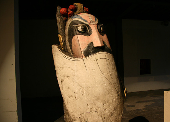 A sulpture showcased inside an abandoned workshop of Red Town, Shanghai. [Photo by Wang Zhiyong/China.org.cn]