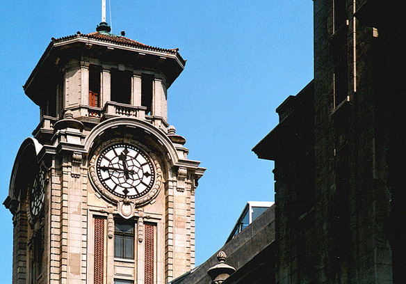 The bell tower of Shanghai Art Museum, once used as an equestrian hall