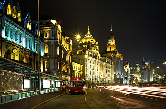 The glittering Bund at night 