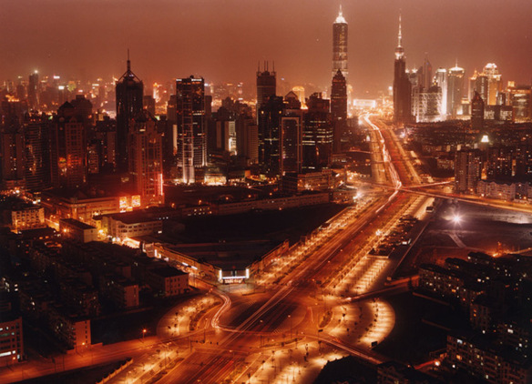 Night scene on Century Avenue, Pudong District