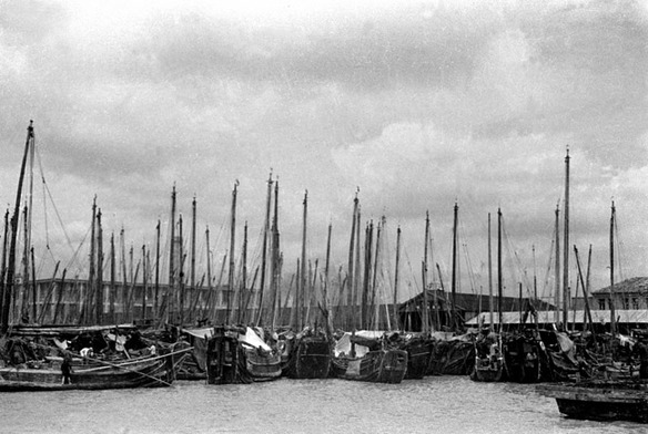 Fishing boats on the Huangpu River in the 1930s