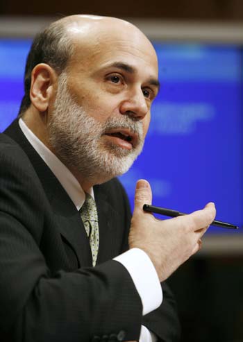 U.S. Federal Reserve Chairman Ben Bernanke testifies before the Senate Budget Committee on Capitol Hill in Washington March 3, 2009. [Xinhua]