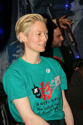 Scottish actress Tilda Swinton attends the opening ceremony of the Scottish Cinema of Dreams festival in Beijing on March 19, 2009. 