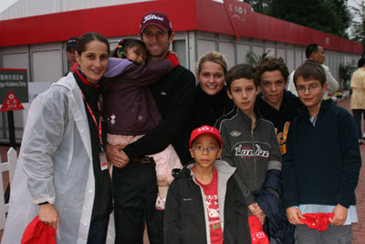 Bon and some of the Frasia kids with Gregory Bourdy at the 2008 HSBC Champions in Shanghai. [Photo credit: David Ferguson]