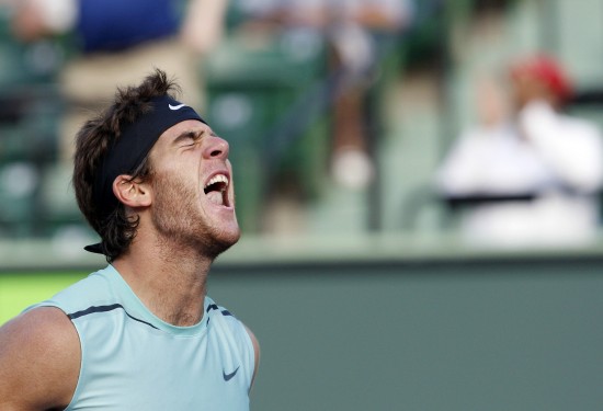 Argentine Juan Martin Del Potro scored a dramatic 6-4 3-6 7-6 victory over world number one Rafael Nadal yesterday to reach the semi-finals of the Sony Ericcson Open. [Xinhua] 