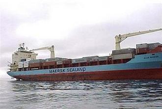 Undated handout picture of the Maersk Alabama container ship which was hijacked by Somali pirates. [CCTV/AFP] 